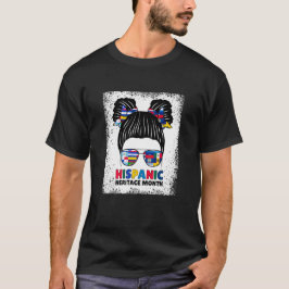 Hispanic Heritage Monat Kinder Messy Bun 2024 T-Shirt