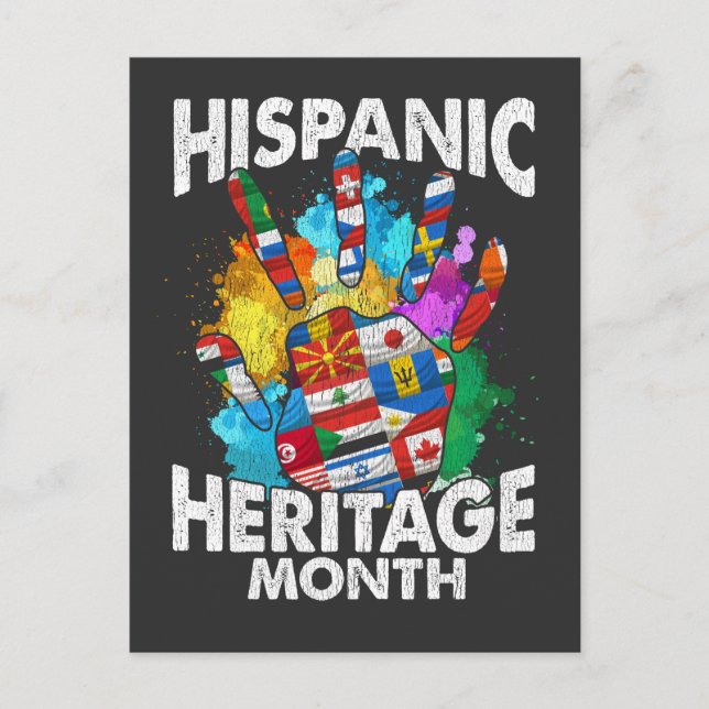 Hispanic Heritage Monat Landesflaggen Postkarte (Vorderseite)