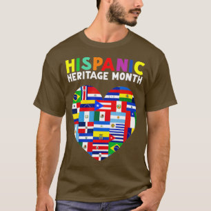 Hispanic Heritage Monat Lateinisch Alle Länder Her T-Shirt
