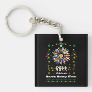 Hispanic Heritage Monat Latino Fahnen Sonnenblume Schlüsselanhänger