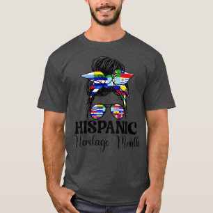 Hispanic Heritage Monat Latino Länder Flaggen Ret T-Shirt