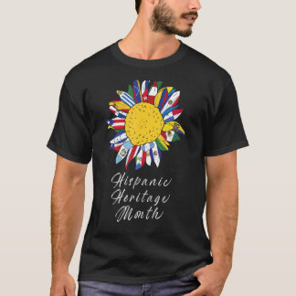 Hispanic Heritage Monat Latino Länder Flaggen Ret T-Shirt