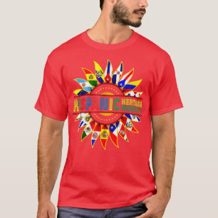 Hispanic Heritage Monat Latino Sonnenblumen Fahnen T-Shirt