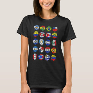 Hispanic Heritage Monat Latino Sonnenblumen Länder T-Shirt