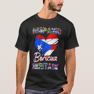 Hispanic Heritage Monat Puerto Rico Flag Boricua T-Shirt