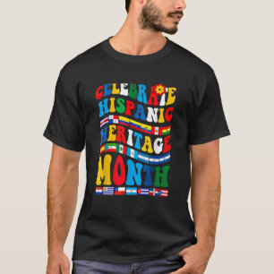 Hispanic Heritage Monat Sonnenblume Fahne Petals M T-Shirt