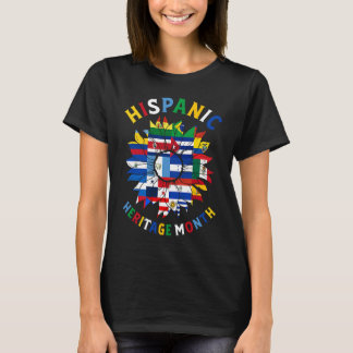 Hispanic Heritage Monat Sonnenblumen Alle Länder F T-Shirt