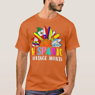 Hispanic Heritage Monat Sonnenblumen Latino Länder T-Shirt