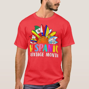 Hispanic Heritage Monat Sonnenblumen Latino Länder T-Shirt