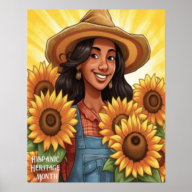 Hispanic Heritage Monte Sunflowers Poster (Vorne)