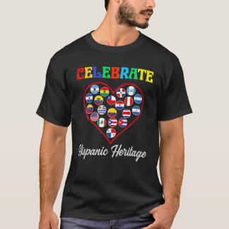 Hispanic Heritage Month 2022 Latino Countries Flag T-Shirt