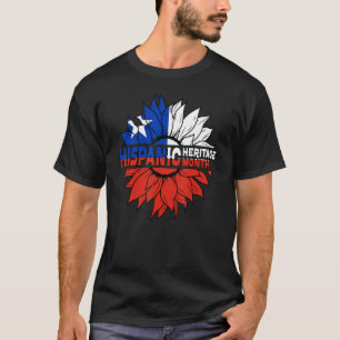 Hispanic Heritage Month Chile Flag Sonnenblumen Pr T-Shirt
