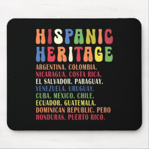 Hispanic Heritage Month Countries Names T-Shirt Mousepad