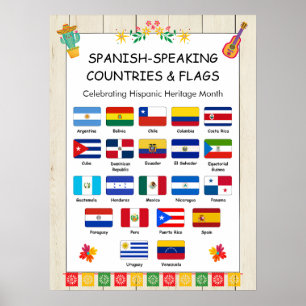 Hispanic Heritage Month Flaggen Klassenzimmer Post Poster