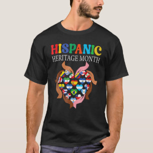 Hispanic Heritage Month Hand Herz Fahnen Männer Wo T-Shirt