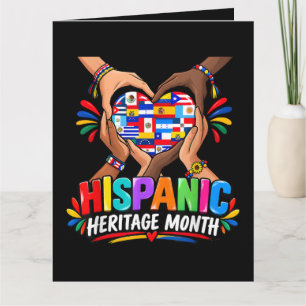 Hispanic Heritage Month Herz Hände Flaggen Einheit Karte