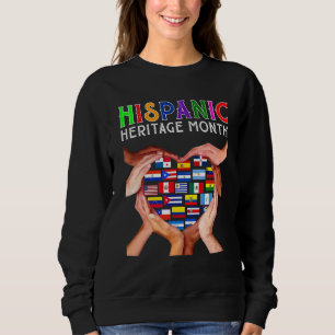 Hispanic Heritage Month Herzform Hand Lateinamerik Sweatshirt
