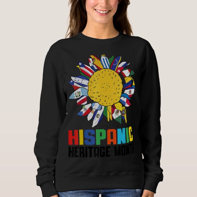 Hispanic Heritage Month Latino Countries Flags Sun Sweatshirt (Vorderseite)