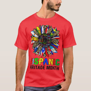 Hispanic Heritage Month Latino Countries Flags Sun T-Shirt