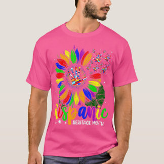 Hispanic Heritage Month Latino Countries Flags Sun T-Shirt