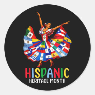 Hispanic Heritage Month Latino-Länder-Flagge Runder Aufkleber
