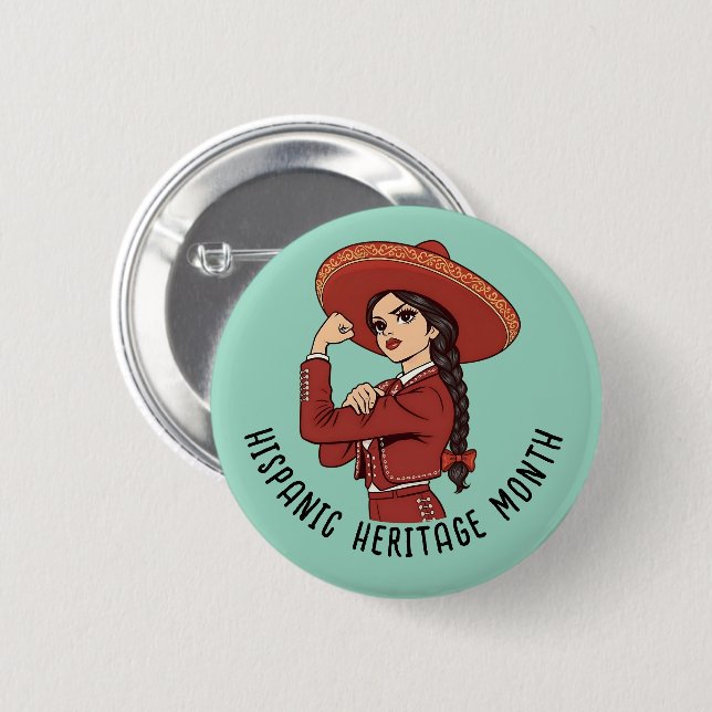 Hispanic Heritage Month Mariachi Button (Vorne & Hinten)