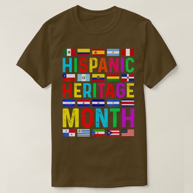 Hispanic Heritage Month National Latino Countries  T-Shirt (Design vorne)