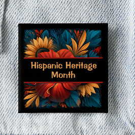Hispanic Heritage Month Quadratischer Pinback Button