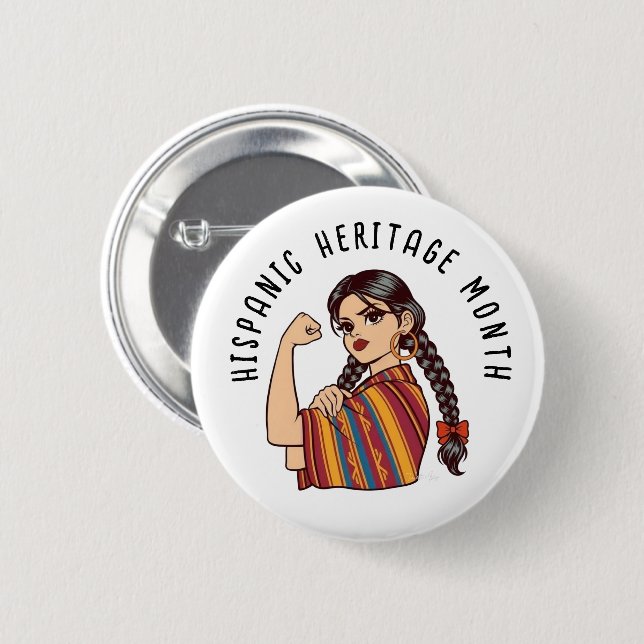 Hispanic Heritage Month Sarape Button (Vorne & Hinten)