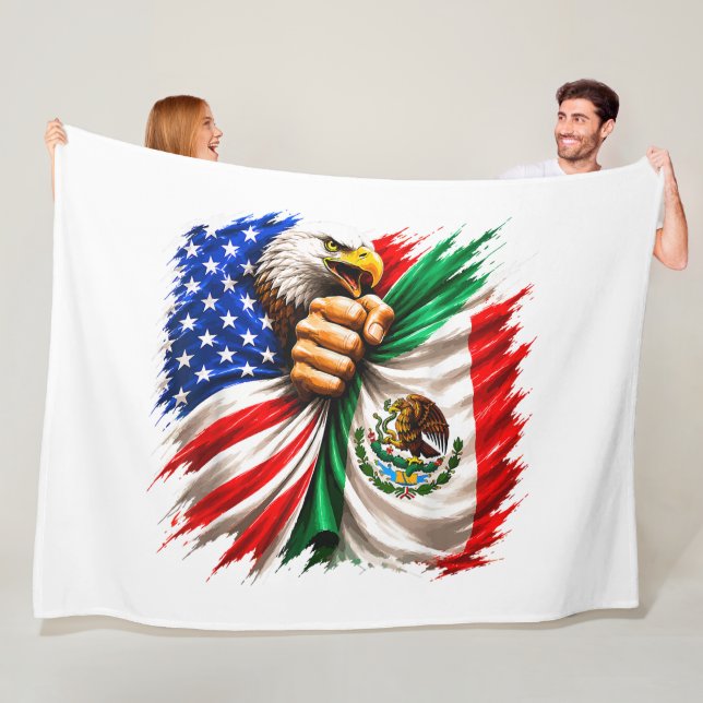 Hispanic Heritage Month USA Mexiko-Flagge Fleecedecke (Beispiel)