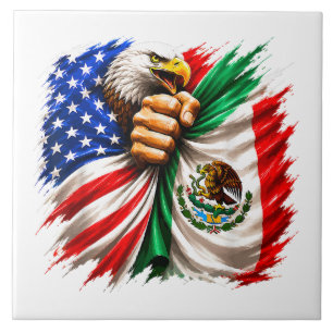 Hispanic Heritage Month USA Mexiko-Flagge Fliese
