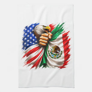 Hispanic Heritage Month USA Mexiko-Flagge Geschirrtuch