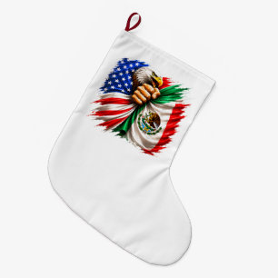 Hispanic Heritage Month USA Mexiko-Flagge Großer Weihnachtsstrumpf