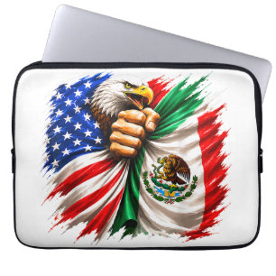Hispanic Heritage Month USA Mexiko-Flagge Laptopschutzhülle