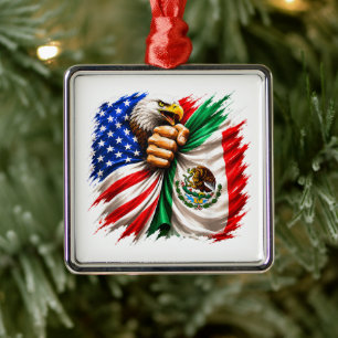 Hispanic Heritage Month USA Mexiko-Flagge Ornament Aus Metall