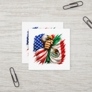Hispanic Heritage Month USA Mexiko-Flagge Quadratische Visitenkarte
