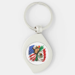 Hispanic Heritage Month USA Mexiko-Flagge Schlüsselanhänger