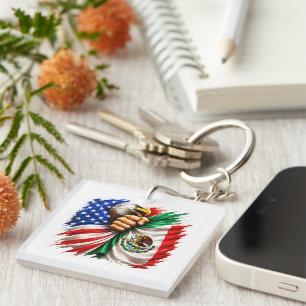 Hispanic Heritage Month USA Mexiko-Flagge Schlüsselanhänger