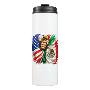 Hispanic Heritage Month USA Mexiko-Flagge Thermosbecher