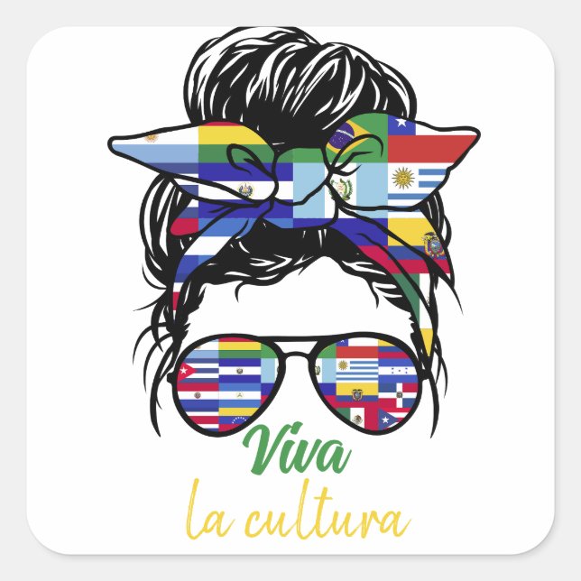 Hispanic Heritage Month, Viva la cultura Quadratischer Aufkleber (Vorderseite)