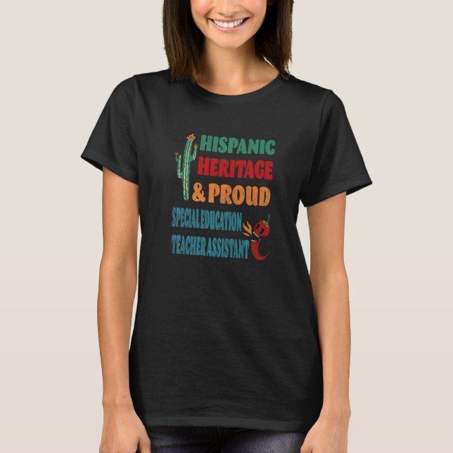 Hispanic Heritage & Special Bildung Lehrer T-Shirt (Vorderseite)