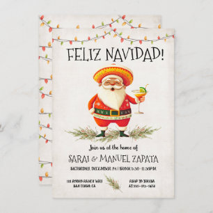 Hispanic Mexican Santa Claus Feliz Navidad Party Einladung