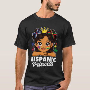 Hispanic Princess Mädchen Kuba und Bolivien Flagge T-Shirt