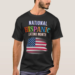 Hispanic Zeremonie Monat Prideful Latin Spanish Am T-Shirt