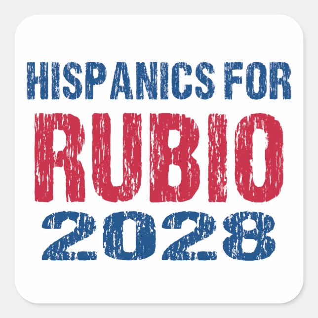 Hispanics for Rubio 2028 Quadratischer Aufkleber (Vorderseite)