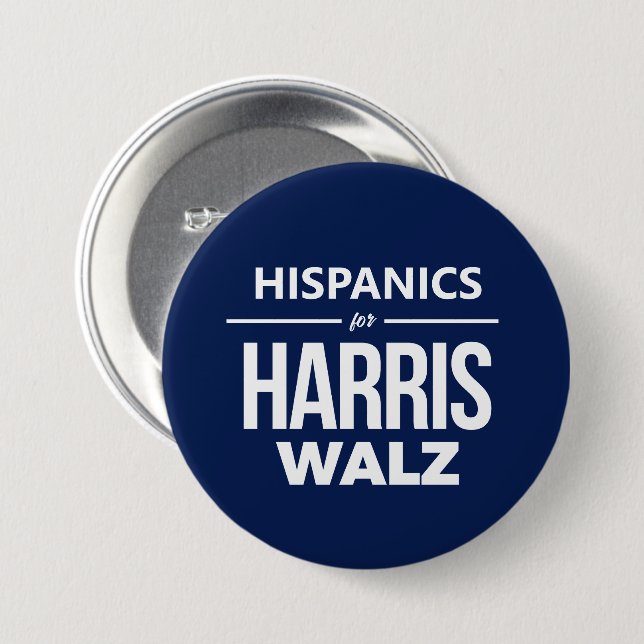 Hispanics für Harris Walz Button (Vorne & Hinten)
