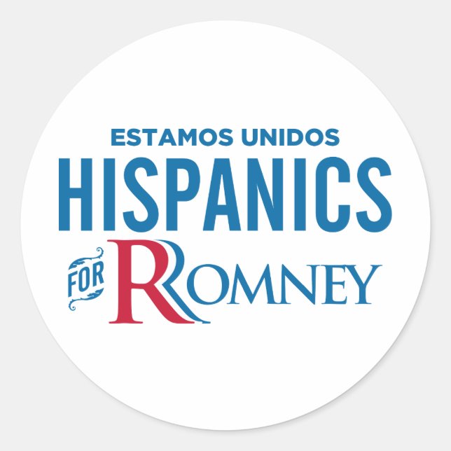 Hispanics für Romney Runder Aufkleber (Vorderseite)