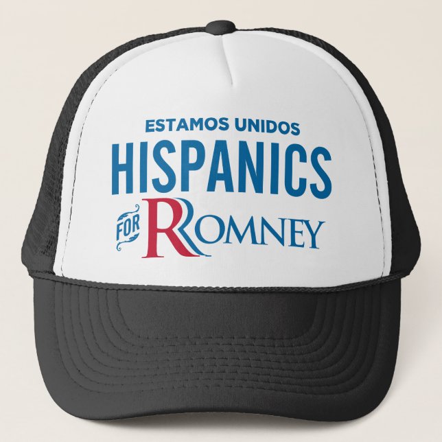 Hispanics für Romney Truckerkappe (Vorderseite)