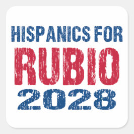 Hispanics für Rubio 2028 Quadratischer Aufkleber
