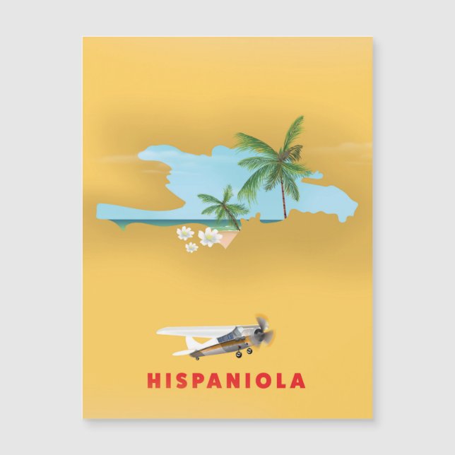 Hispaniola Karte illustriert drucken. (Vorderseite)